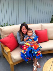 Sabrina and her son PJ, at Dr. Santucci's house for a BBQ in June